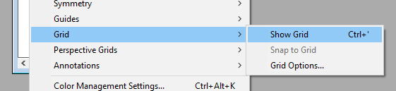 Canvas menu to show gridlines
